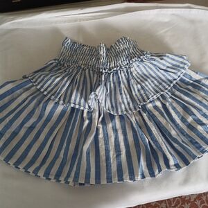 J. Crew Striped Blue and White Skater Skirt